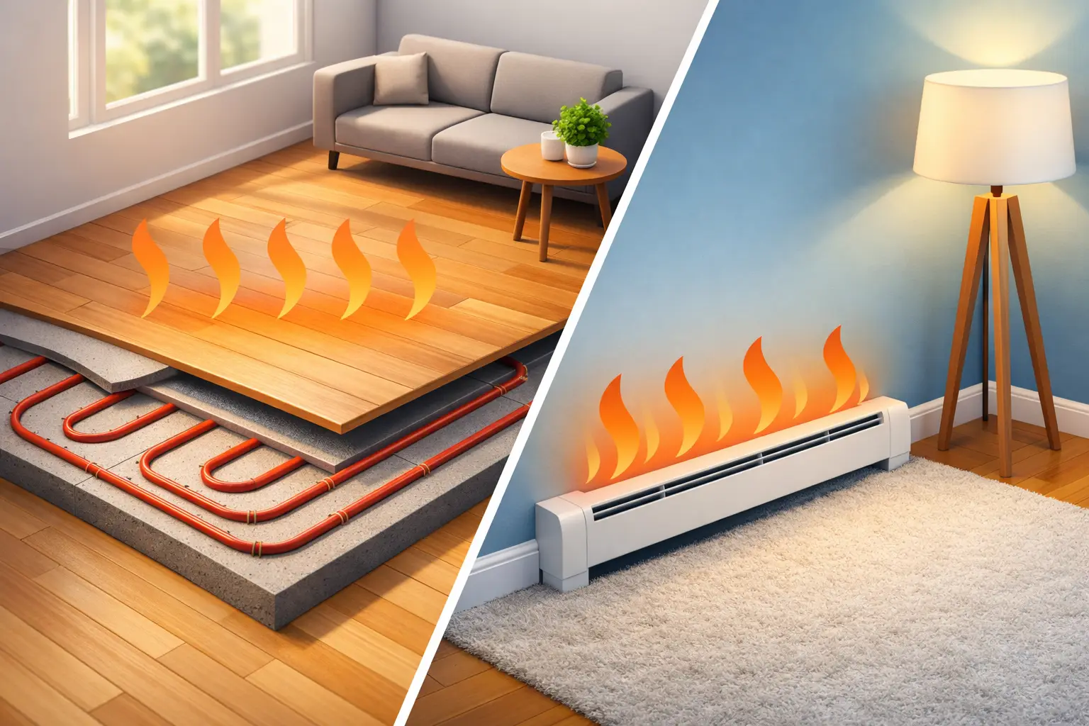 Radiant Heat vs Baseboard Heating